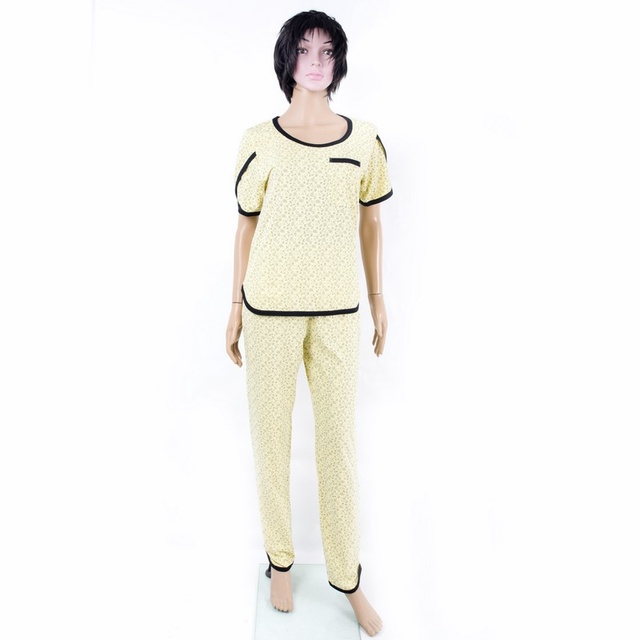 Пижама "ТЕРЕЗА" кулир жёлтого цвета, Жёлтый, 52-54