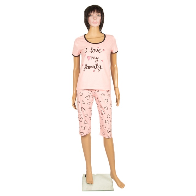 Комплект футболка с бриджами стрейч кулир цвета пыльная роза, 52-54