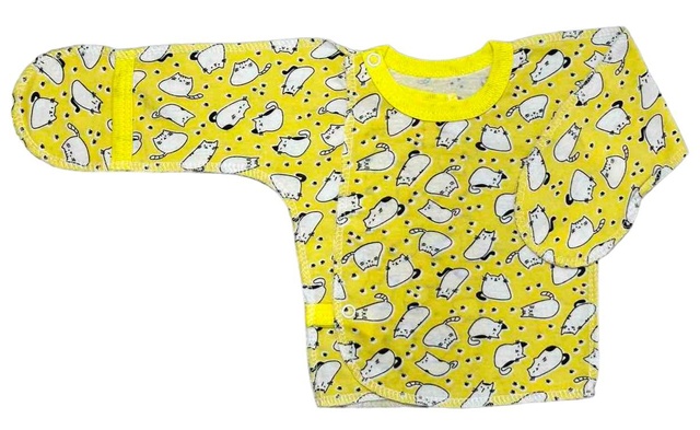 Сорочечка "Нецарапка"  кулір жовтого кольору, Жовтий, 3-6 місяці, 68см