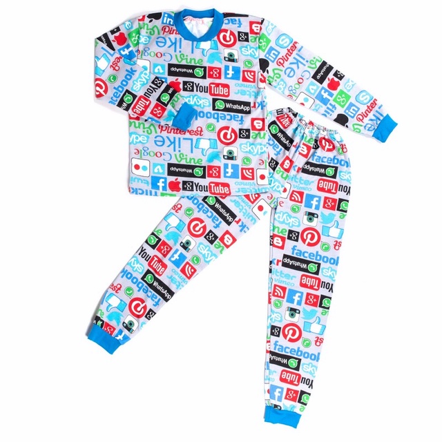 Детские трикотажные пижамы для мальчика. Пижама цветной начес голубого цвета. ТМ «Пташка Украина»