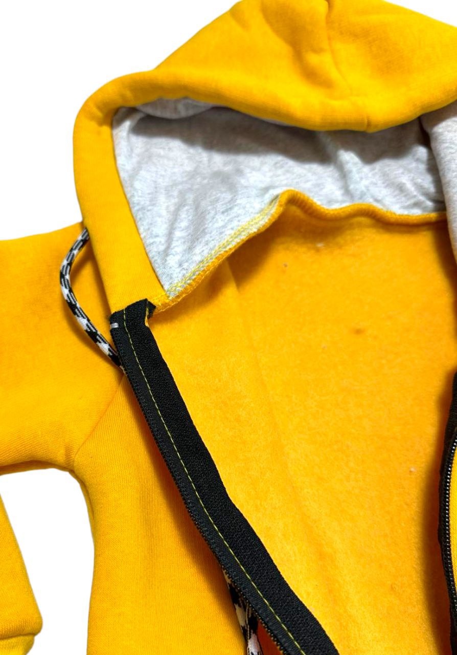 Ромпер тринитка на флісі жовтого кольору, Жовтий, 2-3 роки, 98см