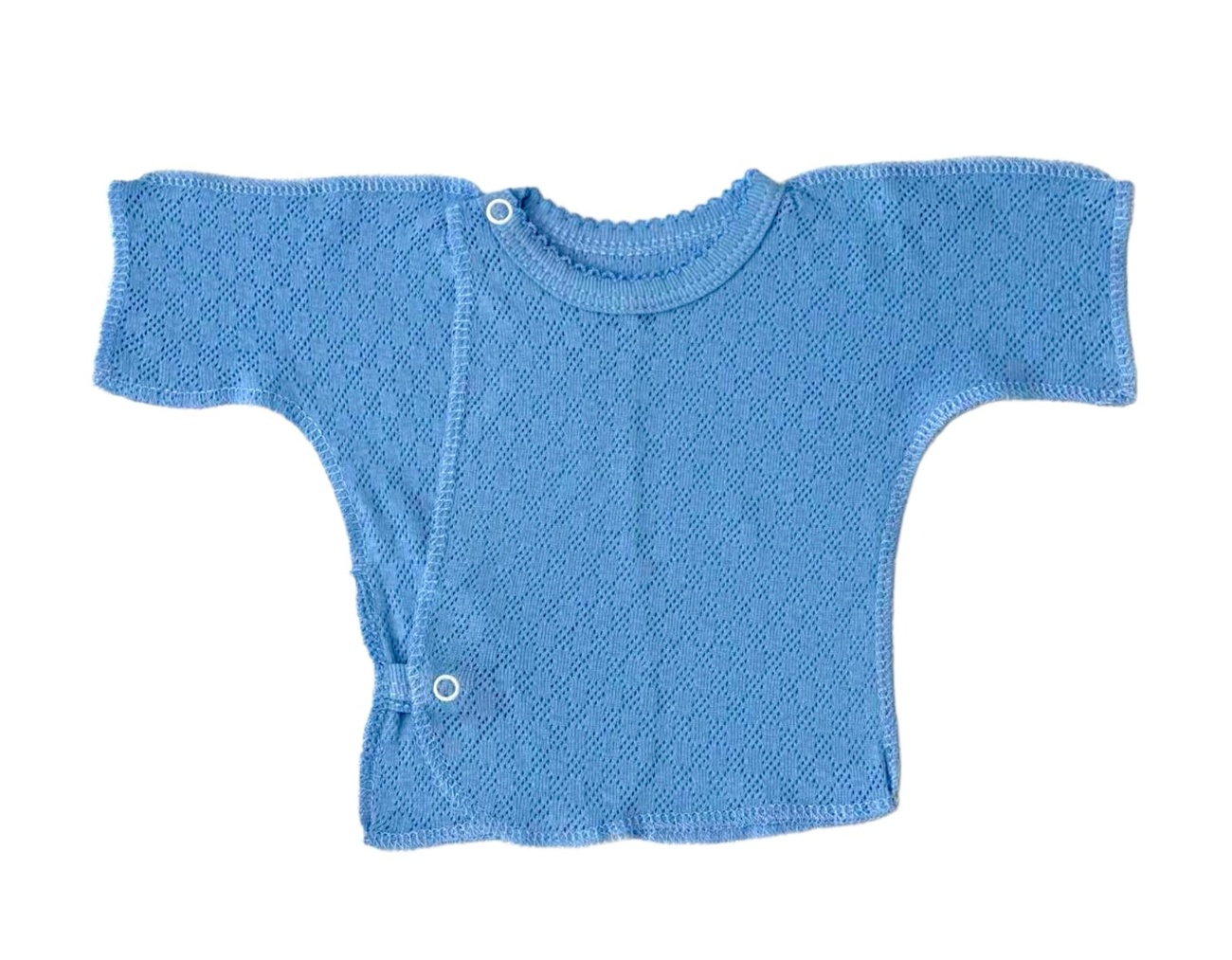 Распашонка с коротким рукавом трансфер голубого цвета, Голубой, 0-1 месяц, 56см