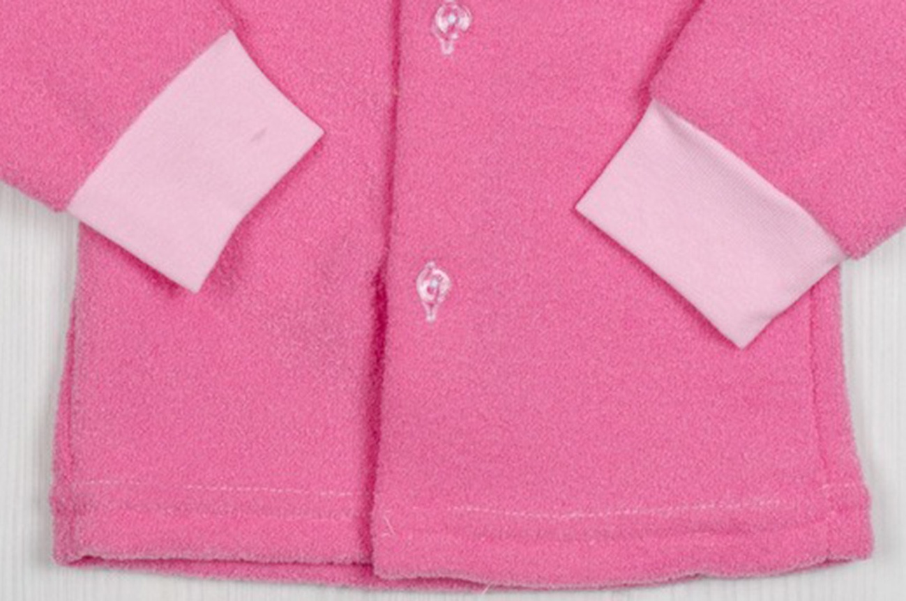 Кофта на манжете начесная махра розового цвета, Розовый, 18, 0-1,5 месяца, 50-56см