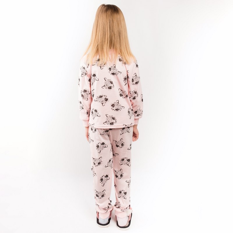 Пижама трикотажная для девочки «МУРКА» кулир розового цвета, Розовый, 26, 2 года, 92см