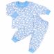Дитяча піжама з трикотажу на манжеті кулір блакитного кольору, Блакитний, 30, 5-6 років, 110-116см