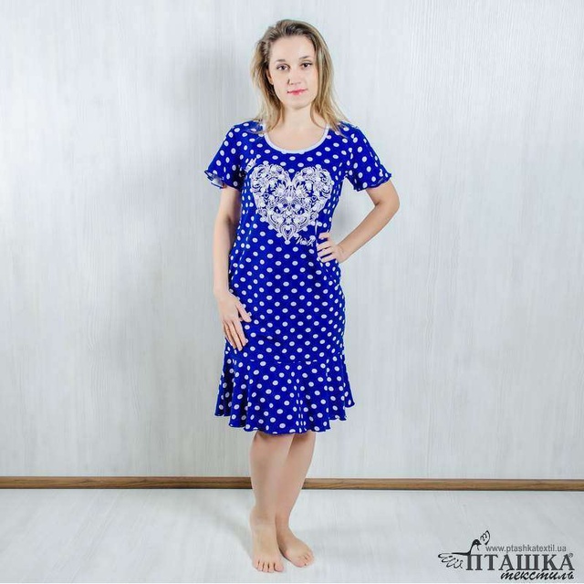 Жіночі трикотажні сукні. Жіноча трикотажна сукня «Аріель» фулікра синього кольору. ТМ «Пташка Украина»