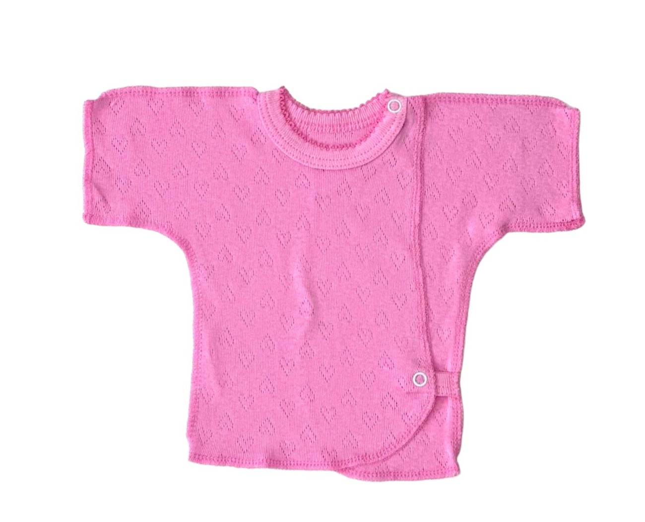 Распашонка с коротким рукавом трансфер розового цвета, Розовый, 0-1 месяц, 56см