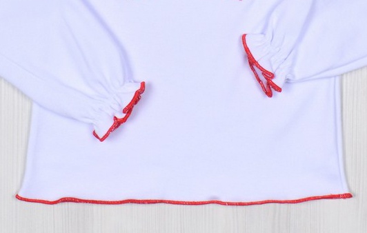 Вышиванка «ФОНАРИК» девочка длинный рукав интерлок красного цвета, Красный, 36, 9-10 лет, 134-140см