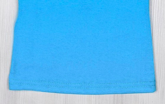 Футболка однотонная кулир голубого цвета, Голубой, 24, 1,5 года, 86см