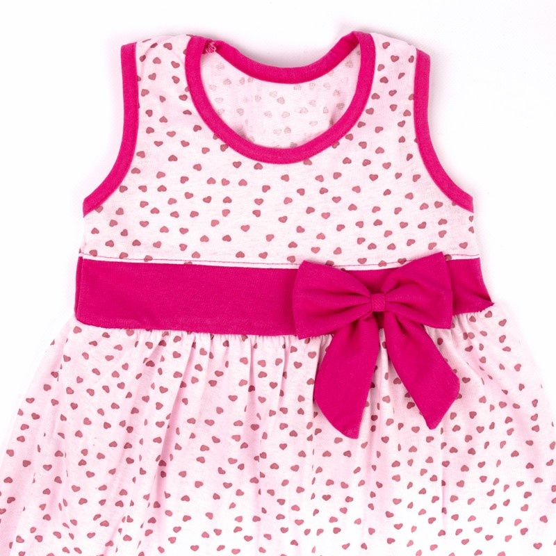 Детские трикотажные сарафаны для девочек. Платье «НИКА» кулир розового цвета. ТМ «Пташка Украина»