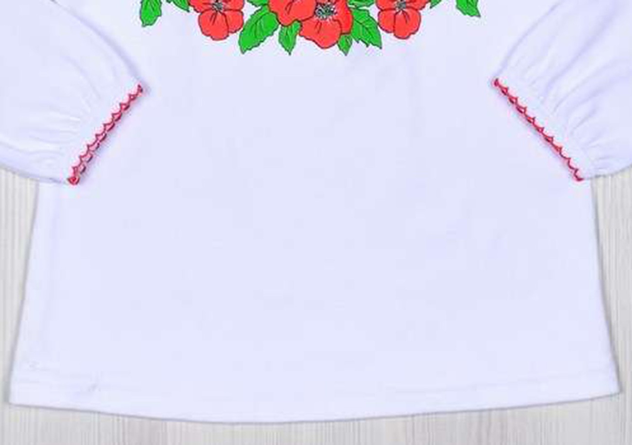 Блуза «ВАЛЕНСІЯ» інтерлок білого кольору, Білий, 28, 3-4 роки, 98-104см