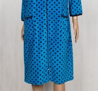 Жіночі теплі махрові халати. Халат «ЛАРІСА» велюр синього кольору. ТМ «Пташка Украина»
