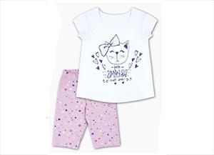 Трикотажная летняя пижама для девочки от производителя